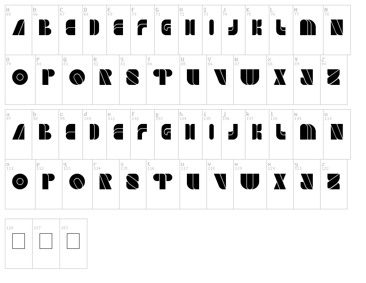 Game Player font map